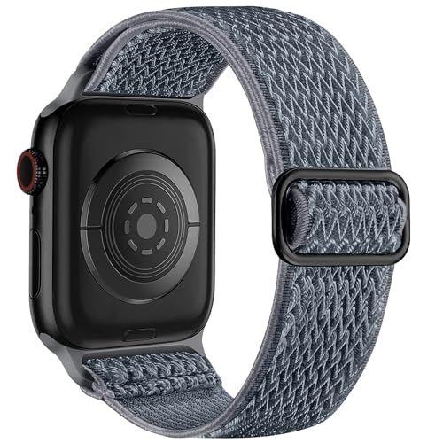 Imagem de Lerobo Pulseira Elástica de Nylon Compatível com Apple Watch 38mm a 49mm (Azul Cinza)