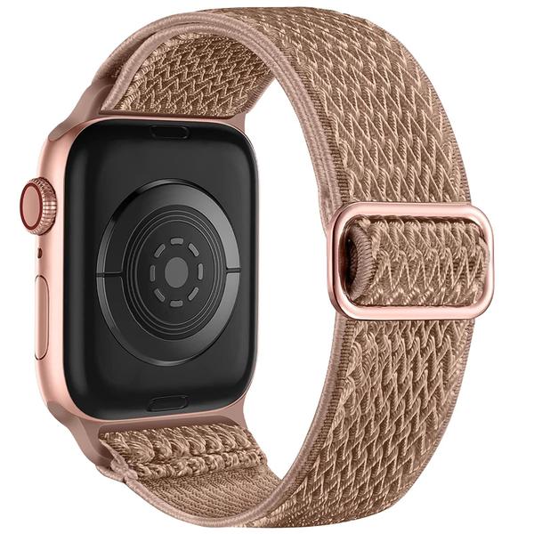 Imagem de Lerobo Pulseira Elástica de Nylon Compatível com Apple Watch 38mm a 49mm (MilkTea)