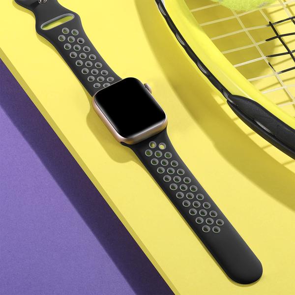 Imagem de Lerobo Pulseira Esportiva Compatível com Apple Watch 38mm-49mm (Preto/Cinza)