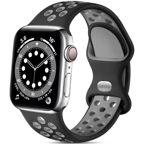 Imagem de Lerobo Pulseira Esportiva Compatível com Apple Watch 38mm-49mm (Preto/Cinza)