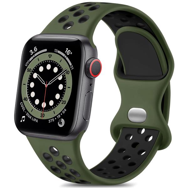 Imagem de Lerobo Pulseira Esportiva Compatível com Apple Watch (Verde Militar/Preto)