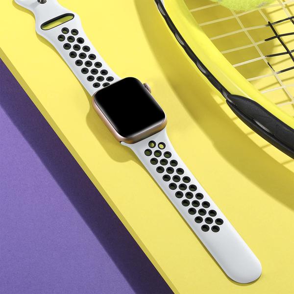 Imagem de Lerobo Pulseira Silicone Compatível com Apple Watch Ultra 49mm (Branco/Preto)