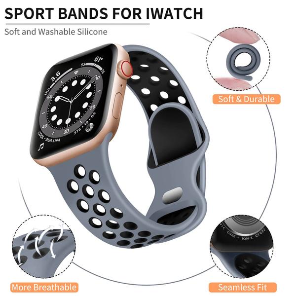 Lerobo Pulseira Silicone p/ Apple Watch 38-49mm (Obsidiana/Preto) Imagem de Lerobo Pulseira Silicone p/ Apple Watch 38-49mm (Obsidiana/Preto)