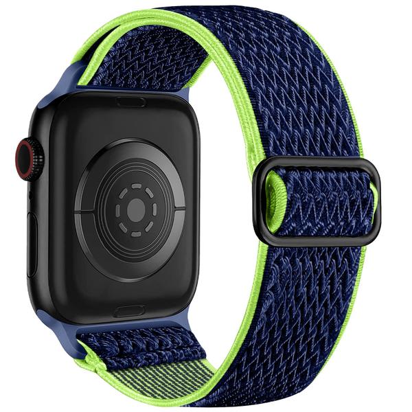 Imagem de Lerobo Pulseira Solo Loop de Nylon Compatível com Apple Watch (Azul marinho e Verde brilhante)