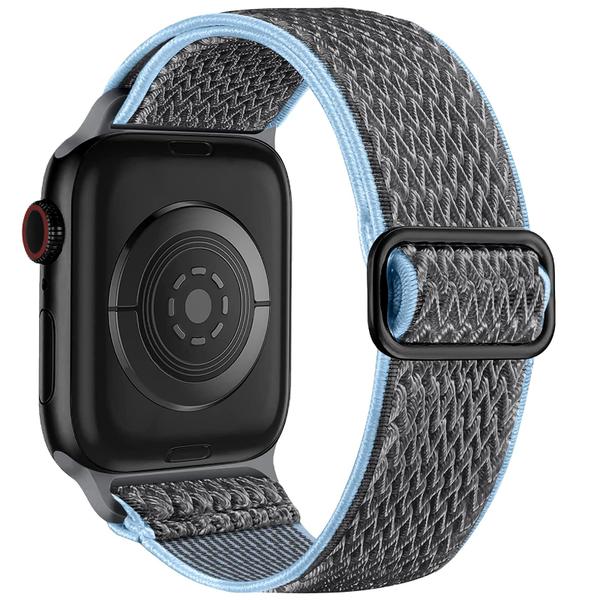 Imagem de Lerobo Pulseira Solo Loop de Nylon Compatível com Apple Watch (Cinza-Azul)