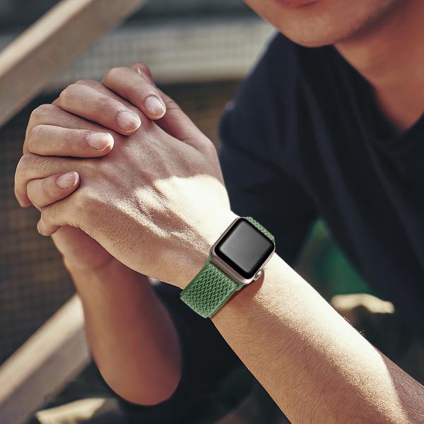 Imagem de Lerobo Pulseira Solo Loop Nylon para Apple Watch, Ajustável (Verde)