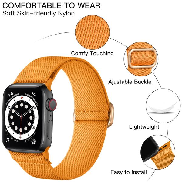 Imagem de Lerobo Pulseira Trançada Compatível com Apple (Laranja)