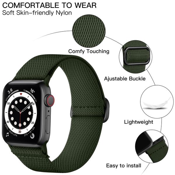 Imagem de Lerobo Pulseira Trançada Nylon p/ Apple Watch (Verde Exército)