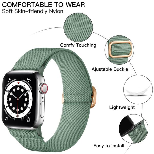 Imagem de Lerobo Pulseira Trançada Nylon para Apple Watch, 38mm-49mm (PineGreen)