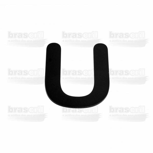 Imagem de Letra Caixa "U" 9cm de altura e largura proporcional - Preta - Arial Rounded