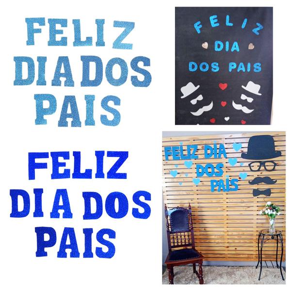 Imagem de Letras Aplique EVA Feliz Dia Dos Pais Gliter Decoração Festa