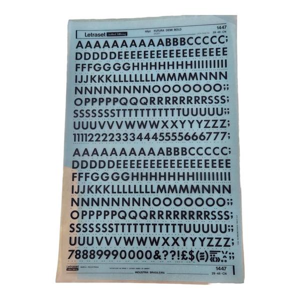 Imagem de Letraset Decalque   25 X 38cm Letras Adesivas 11,9mm Altura