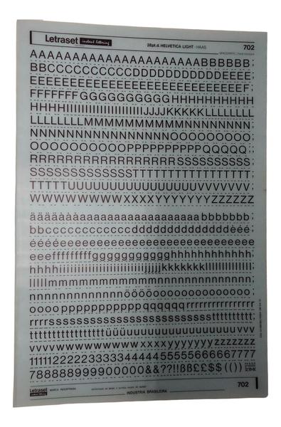 Imagem de Letraset Decalque 25 X 38cm Letras Adesivas 7.9mm De Altura