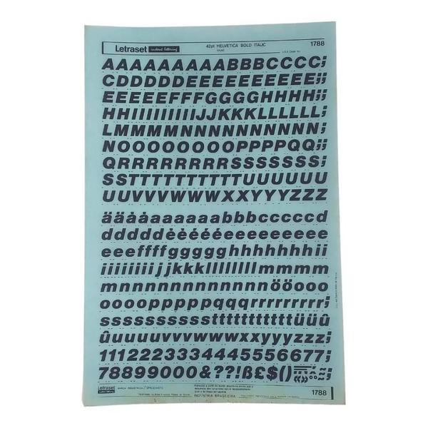 Imagem de Letraset Decalque 25x 38cm Letras Adesivas 11.7mm Altura