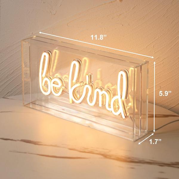 Imagem de Letreiro de néon Heliwey Be Kind Warm White para decoração de quarto