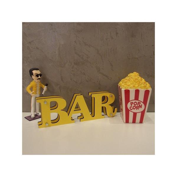 Imagem de Letreiro Duplo Bar Amarelo Mdf