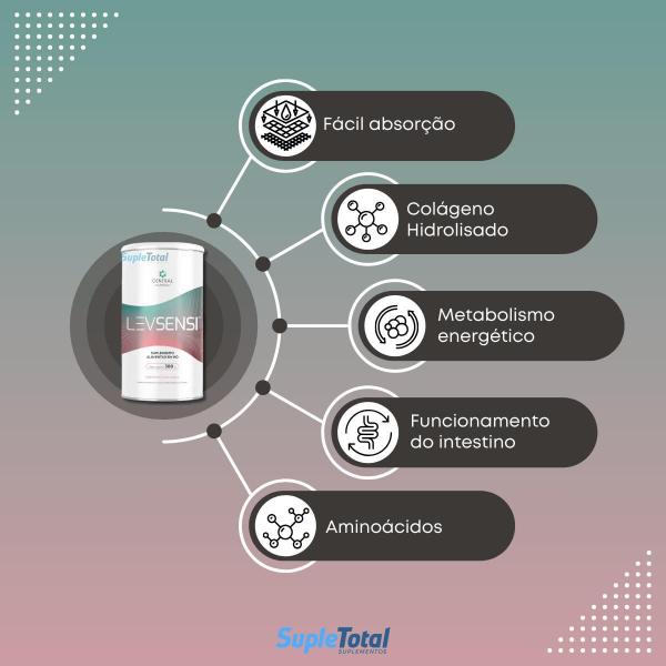 Imagem de Levsensi Fibra Colágeno Vitaminas 380G Central Nutrition