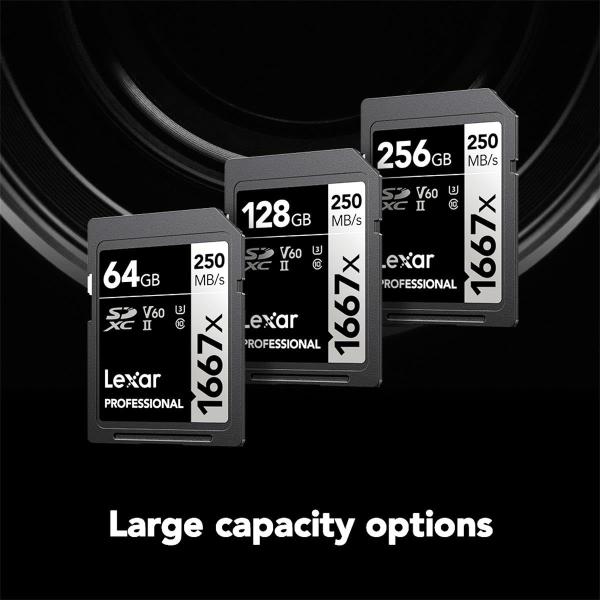 Lexar Professional 1667x 128GB SDXC UHS-II Card, até 250MB/s Read, para Fotógrafo Profissional, Cinegrafista, Entusiasta (LSD128CBNA1667) Imagem de Lexar Professional 1667x 128GB SDXC UHS-II Card, até 250MB/s Read, para Fotógrafo Profissional, Cinegrafista, Entusiasta (LSD128CBNA1667)