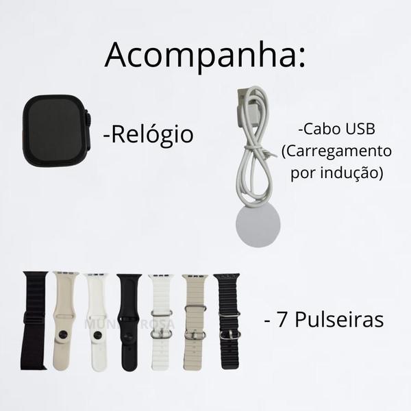 Liberte Seu Estilo de Vida com o Smartwatch Series 9 Ultra + 7 Pulseiras - MR Imagem de Liberte Seu Estilo de Vida com o Smartwatch Series 9 Ultra + 7 Pulseiras