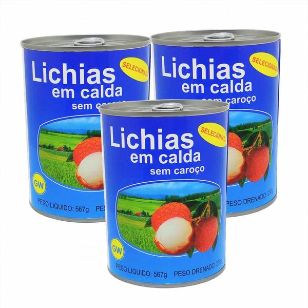 Imagem de Lichia Em Calda Sem Sementes 567g (Kit com 3)