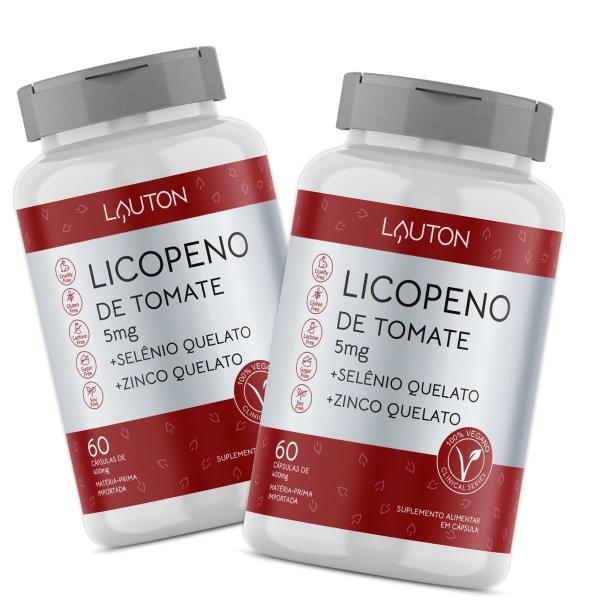 Imagem de Licopeno 5mg com Zinco e Selênio Lauton Premium Vegano Kit 2