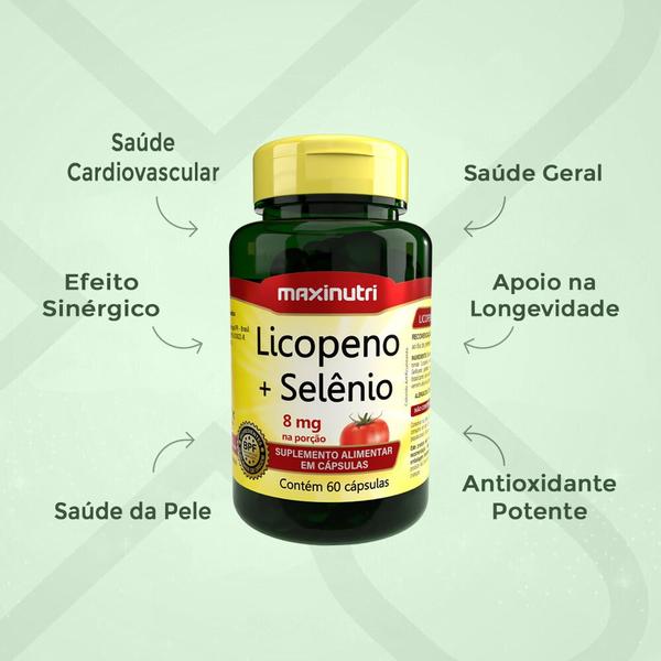 Licopeno + Selenio Anti Oxidante 500mg 60 Capsulas Maxinutri Imagem de Licopeno + Selenio Anti Oxidante 500mg 60 Capsulas Maxinutri
