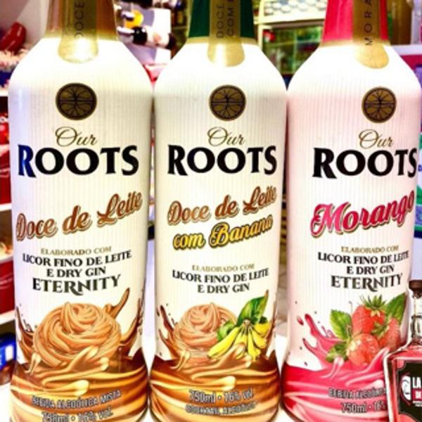 Imagem de Licor extra Premium Roots Gin Morango, Doce de Leite, ou Doce leite com banana