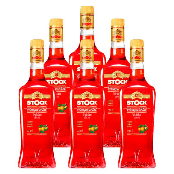 Licor Fino de Laranja Stock Curaçau Red 720ml 6 Unidades Imagem de Licor Fino de Laranja Stock Curaçau Red 720ml 6 Unidades