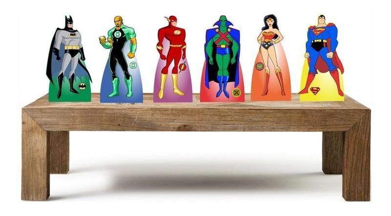 Imagem de Liga da Justiça Kit 6 Enfeites Decoração Festa Infantil