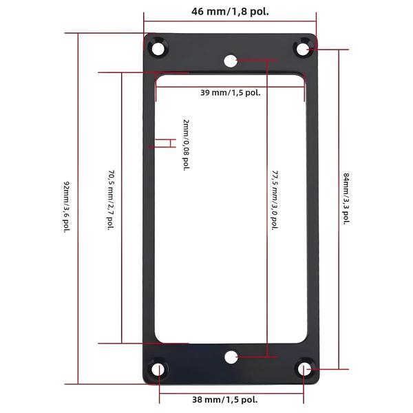 Imagem de Liga De Alumínio Humbucker Captador Anel De Montagem Ponte Pescoço Captadores Capa Quadro Para