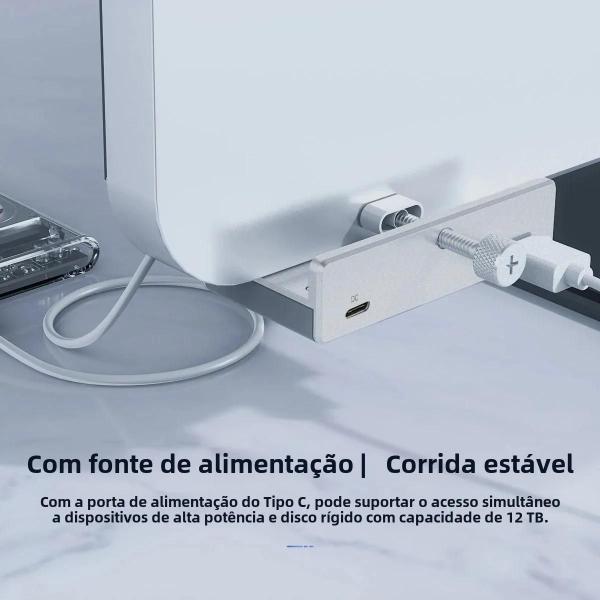 Imagem de Liga De Alumínio Preta 6-em-1 USB 3.0 HUB 5 Gbps Clip Dock Com Slot Para Cartão TF Para Laptop