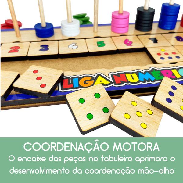 Imagem de Liga Numérica Brinquedo Pedagógico e Educativo em MDF