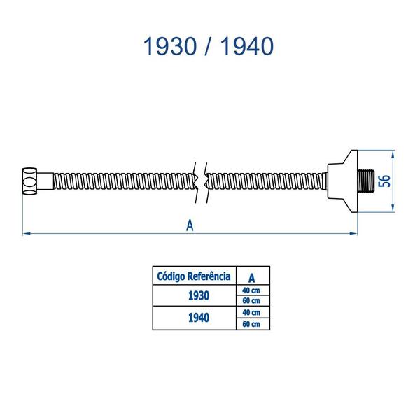 Imagem de Ligação Flexível De 40 Cm Preto Fosco 1930 Bk Fani