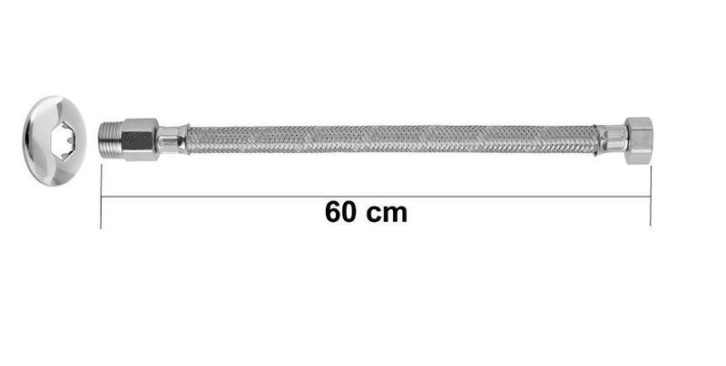 Imagem de LIGAÇÃO FLEXIVEL EM AÇO INOXIDAVEL 1/2 60CM - Blukit 250108