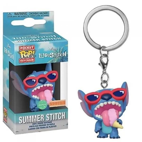 Imagem de Lilo Stitch Elvis Summer Pop Vinil Chaveiro Bonecas Modelo Brinquedos Para Crianças Presente De