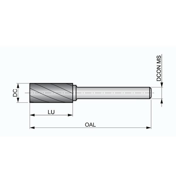 Imagem de Lima Rotativa cilíndrica sem corte no topo - para aliminío - Med. 9.60 mm x 6.0 mm - P831