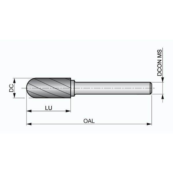 Imagem de Lima Rotativa - Topo Esférico - Med. 12.70 mm x 6.0 mm - P835