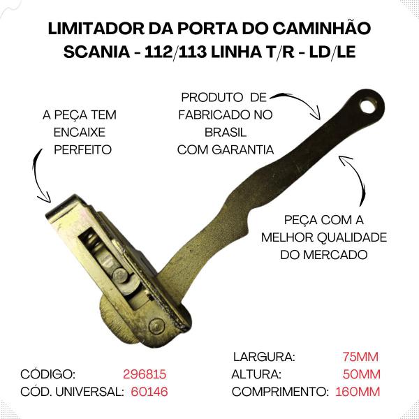 Limitador Da Porta Do Caminhão Scania Linha T/R 112/113/143 - ASA Equipamentos Imagem de Limitador Da Porta Do Caminhão Scania Linha T/R 112/113/143