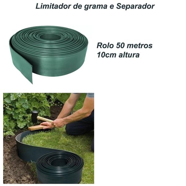 Imagem de Limitador De Grama Separador 50 Mts 10cm Altura