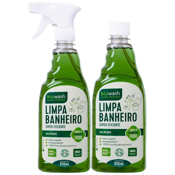 Limpa Banheiro Eucalipto Spray e Refil Biowash 650ml Imagem de Limpa Banheiro Eucalipto Spray e Refil Biowash 650ml