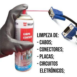 Limpa Contato Wurth 300ml Removedor Resíduos e Gorduras em elétricos e eletrônicos. Imagem de Limpa Contato Wurth 300ml Removedor Resíduos e Gorduras em elétricos e eletrônicos.