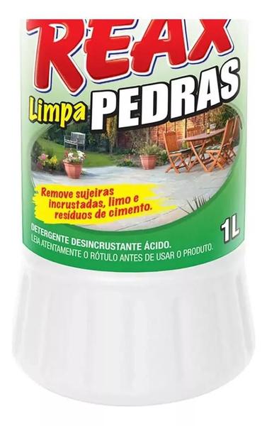 Imagem de Limpa Pedras Reax 1 Litro Remove Sujeiras Incrustadas Limo