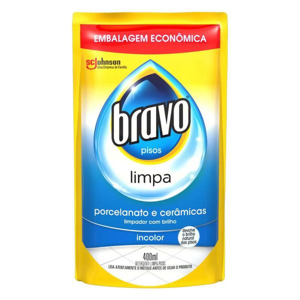 Limpa-Pisos Bravo Porcelanato e Cerâmica com Brilho Incolor 400ml Imagem de Limpa-Pisos Bravo Porcelanato e Cerâmica com Brilho Incolor 400ml