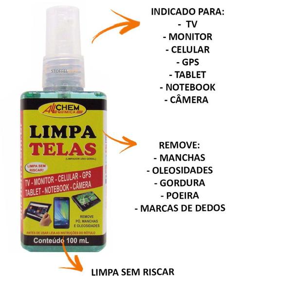 Imagem de Limpa Tela Limpeza Eficiente 100ml Allchem 2 Unidades