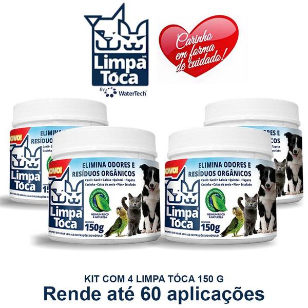 Imagem de Limpa Tóca 150 g - Eliminador De Odores Pet - Tira cheiro de xixi - Kit com 4