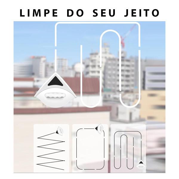 Imagem de Limpa Vidro Magnetico Vidraça Janela Espelho Dupla Face Dois Lados Limpeza Casa