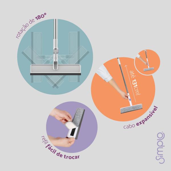 Imagem de Limpa vidros 2 em 1 com cabo extensivel - simplo