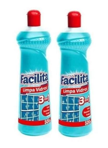 Imagem de Limpa Vidros 3 Em 1 Facilita 500Ml Audax (2Und)