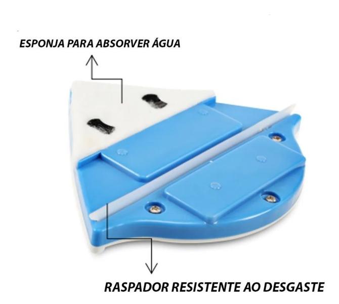 Imagem de Limpa Vidros Magnético Rodo Dupla Face Imã Limpeza Completa