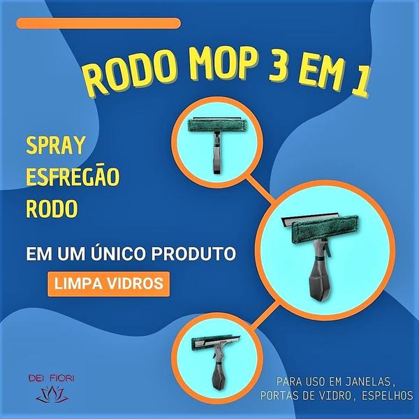 Imagem de Limpa Vidros Spray Com Reservatório E Esfregão 230ml 3 Em 1